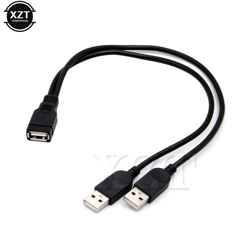 USB 2.0 Một Nam Sang USB Nữ 2 Đôi Dual Nguồn Điện USB Nữ Bộ Chia Cáp Nối Dài HUB sạc Cho Máy In