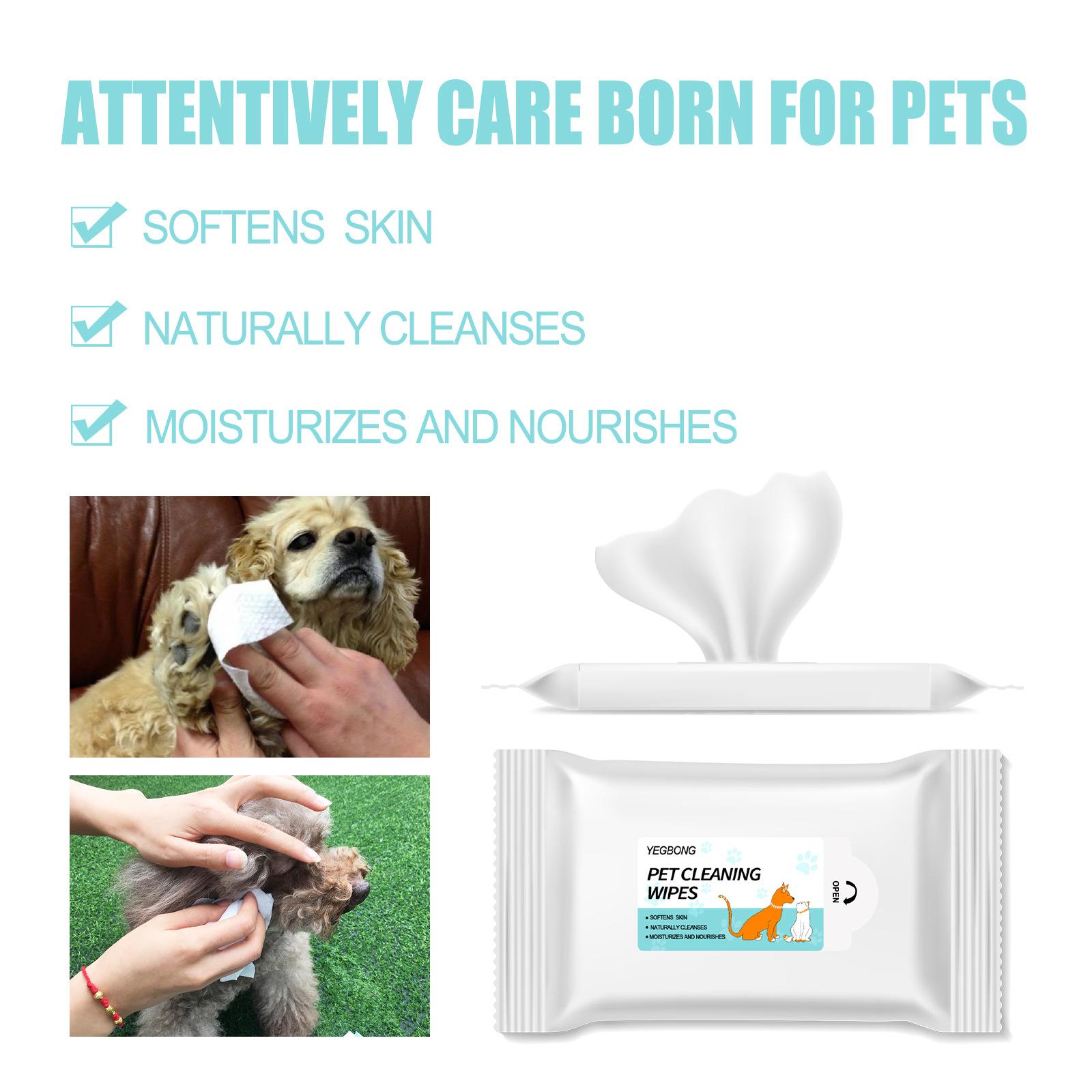 20pcs làm sạch thú cưng khăn lau mèo chó nước mắt