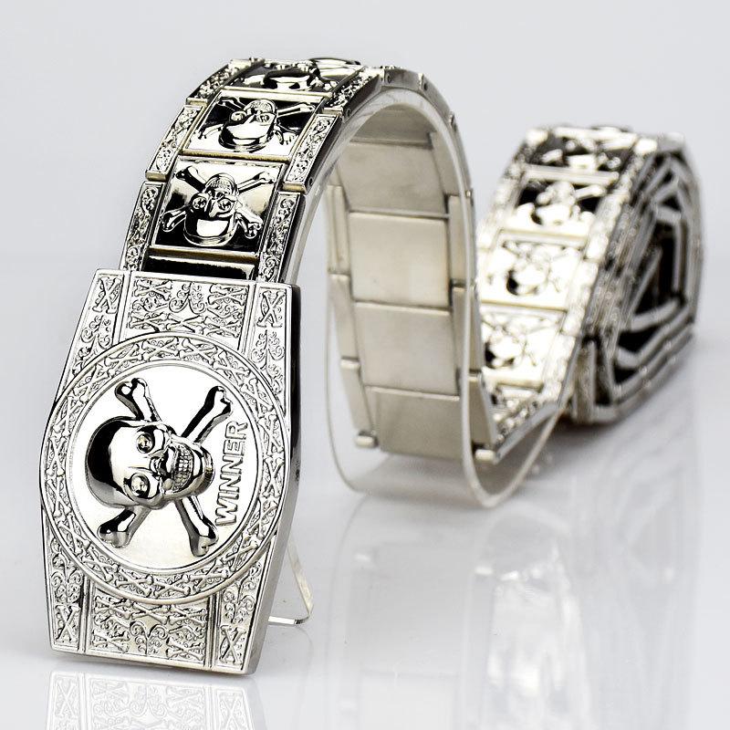 Vàng Đầu Lâu Đồng Khóa Kim Loại Thắt Lưng Nam Punk Rock Phong Cách Tự Vệ Thép Không Gỉ Dây Cá Tính Thời Trang B29