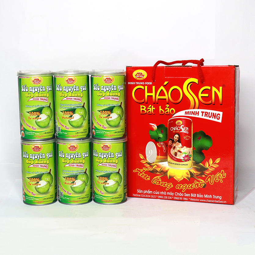 Nước sấu nguyên quả Minh Trung lốc 6 lon - SAUNGUYENQUA 6