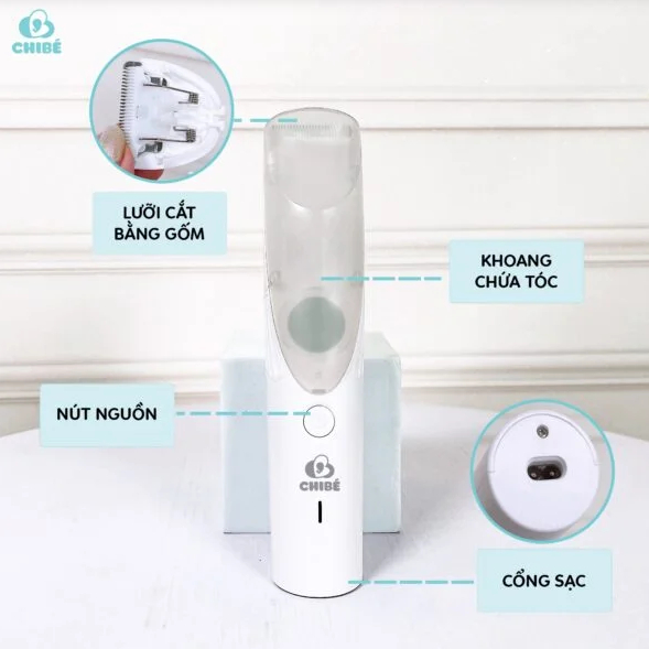 Tông đơ cắt tóc hút tóc cho bé CHIBÉ CB011 - Máy hớt tóc cao cấp cho trẻ em Chibe - hàng Chính hãng