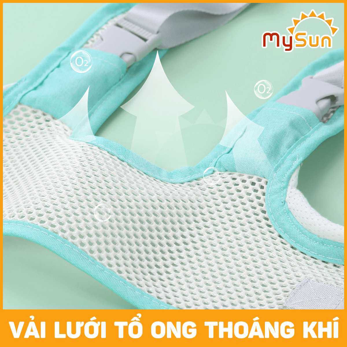 Đai tập đi đứng cho bé - dụng cụ dây đai địu tập đi nhún cho bé 1 2 3 tuổi vải lưới MySun