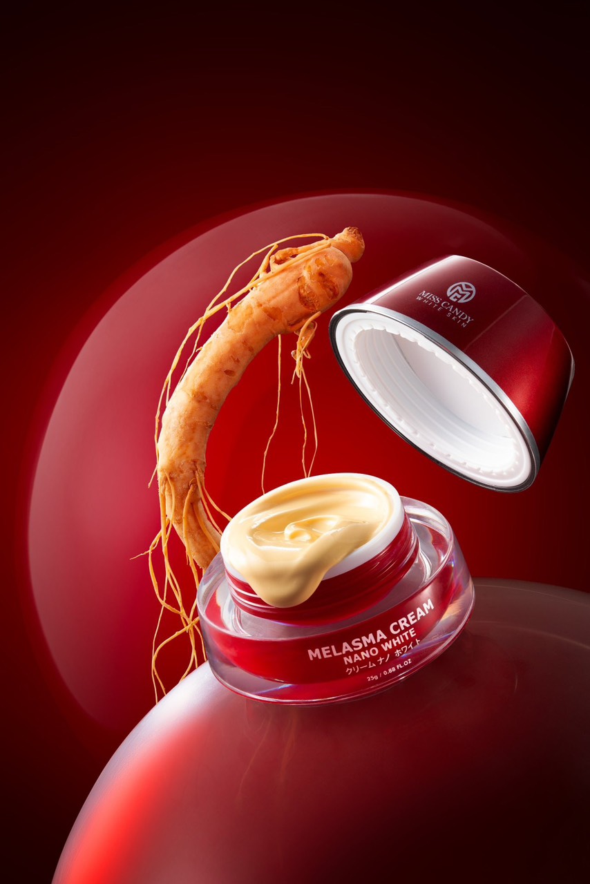 Kem Dưỡng Trắng Da Mờ Thâm Nám Sâm Nhung Hoàng Kim Cao Cấp Melasma Cream Nano White MISS CANDY 25g, Giúp Tái Tạo Da Bị Nhiễm Corticoid, Phục Hồi Làn Da Hư Tổn &amp; Làm Săn Chắc Da