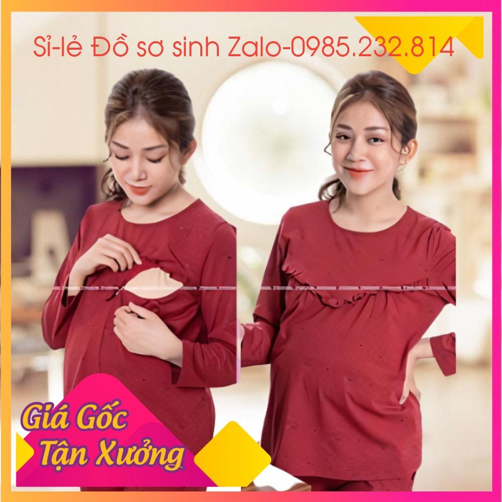 Bộ bầu sau sinh thun lạnh có khóa kéo tiện lợi cho mẹ sau sinh mẹ bầu