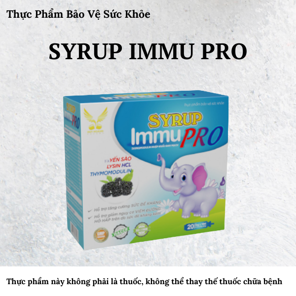 Thực phẩm bảo vệ sức khỏe Siro hỗ trợ tăng đề kháng Syrup Immu Pro Hộp 20 ống