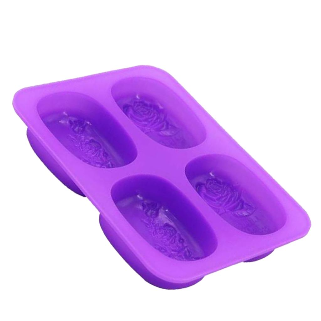 4 Cavities Silicone Soap Molds DIY Cake Chocolate Pudding Baking Soap Moulds