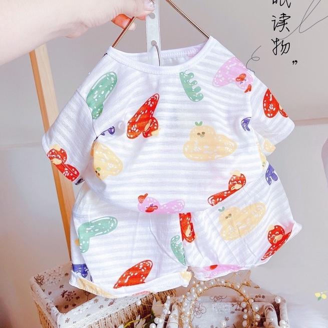 Bộ Cộc Tay Cotton Sợi Tre Loại Mềm Mịn Cho Bé 7-11kg (QATE004)