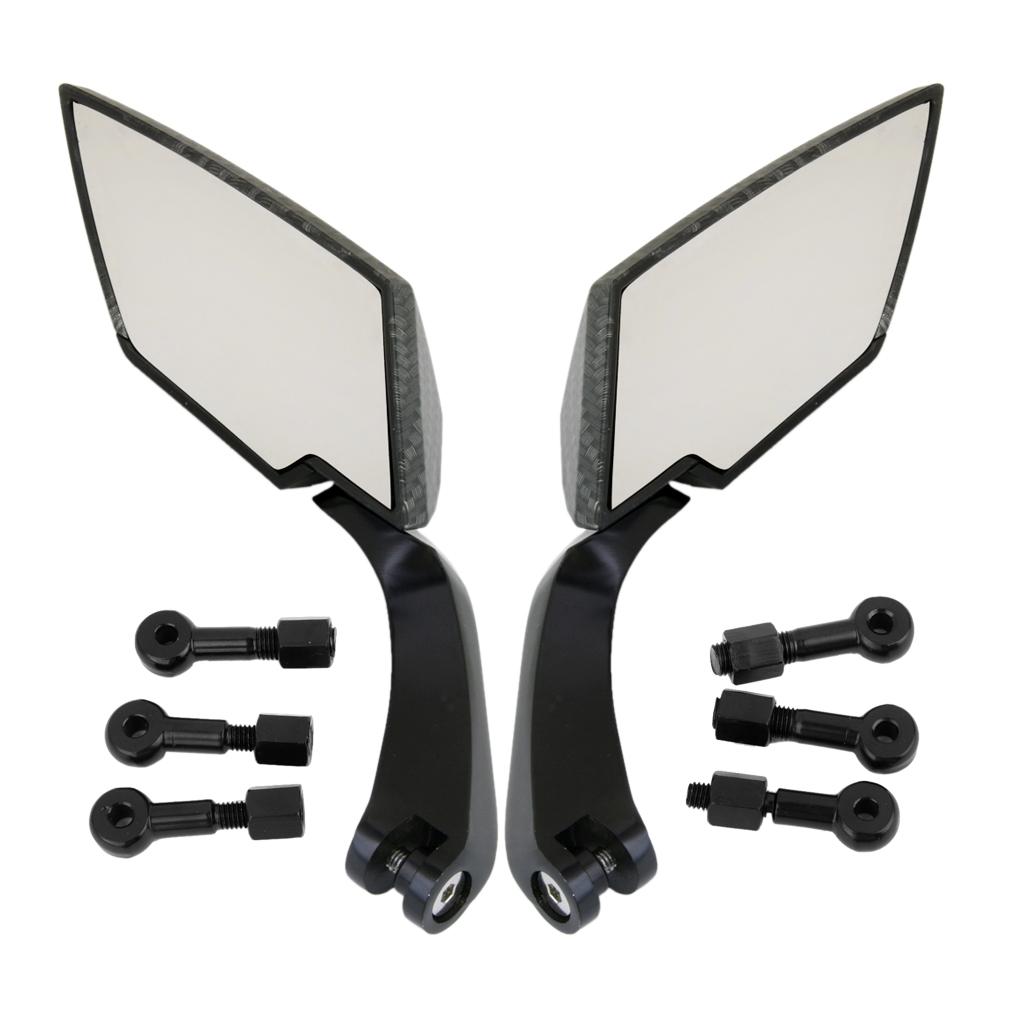 Carbon Side Rear View Mirrors For Motorcycle Honda Yamaha Suzuki 10mm 8mm