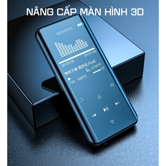 Máy Nghe Nhạc Cầm Tay RUIZU D25 Bluetooth Bộ Nhớ 8GB Tặng Kèm Tai Nghe,Cáp Sạc - Hàng Chính Hãng