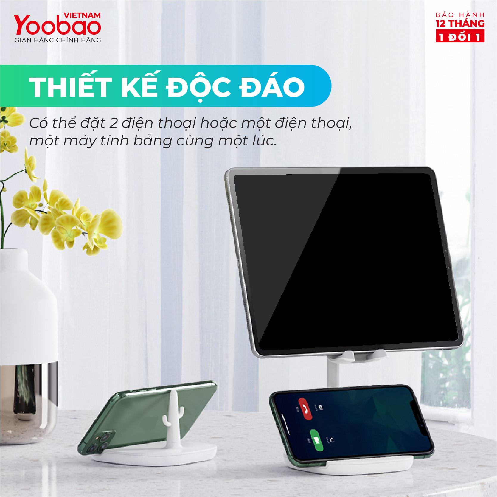 Giá đỡ điện thoại để bàn YOOBAO B1 - Màn hình 4-11 inch Khung gấp gọn - Hàng chính hãng