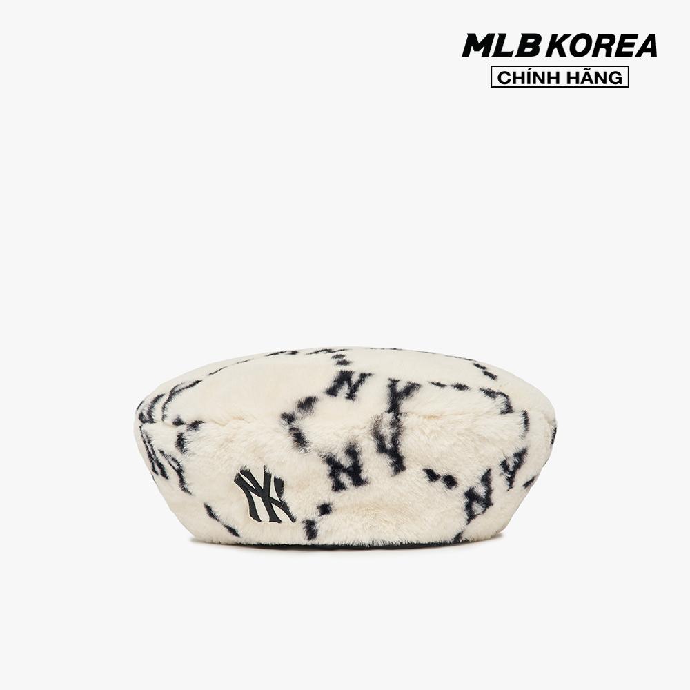 MLB - Nón beret lông in họa tiết monogram thời trang 3ACB