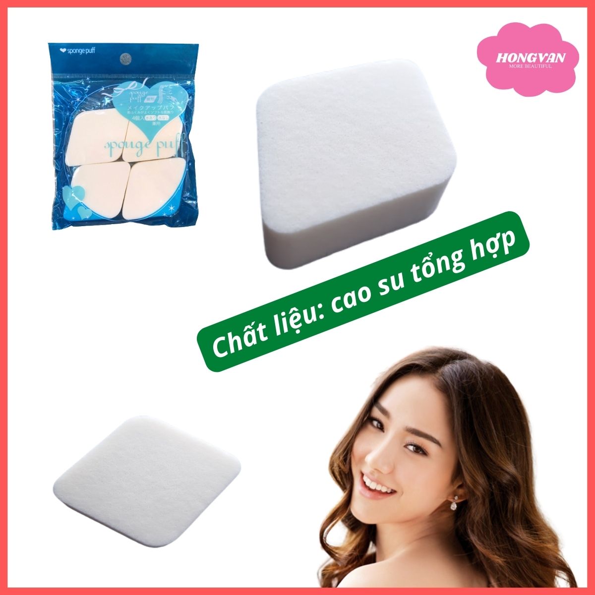 Hình ảnh Set 4 bông phấn trang điểm kháng khuẩn không gây dị ứng