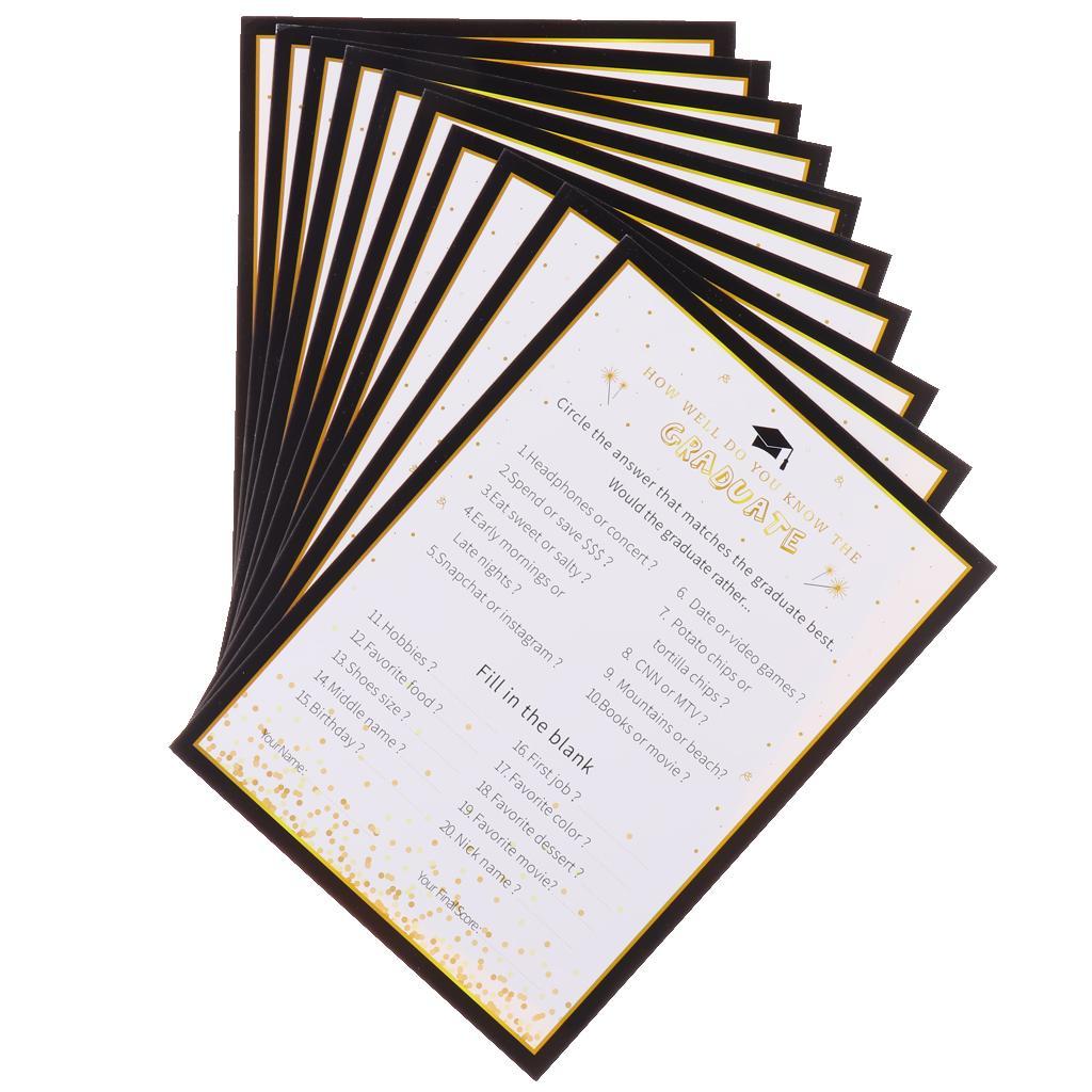 10 Pieces Graduation Question and Answer Game Graduation Season Game Cards