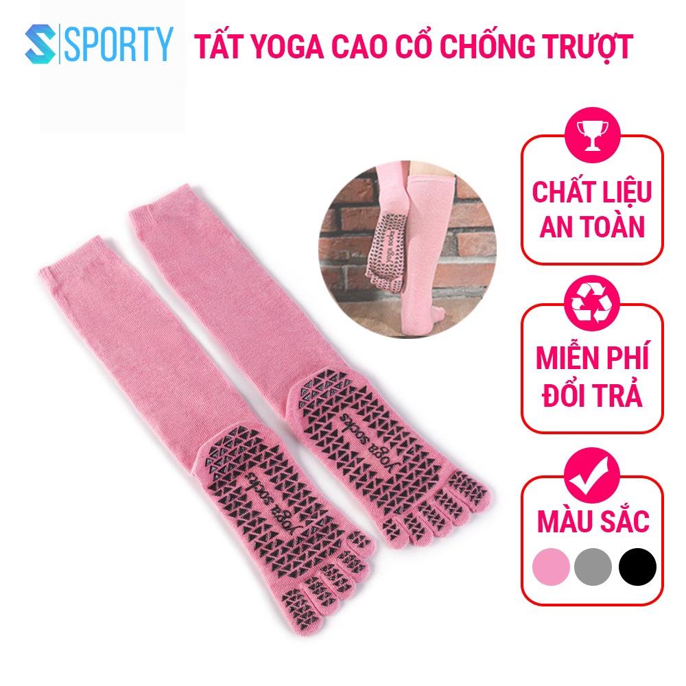 Tất Yoga Chống Trượt Cổ Cao vớ Yoga tập thể dục chống trượt êm ái, tránh hôi chân, đảm bảo an toàn