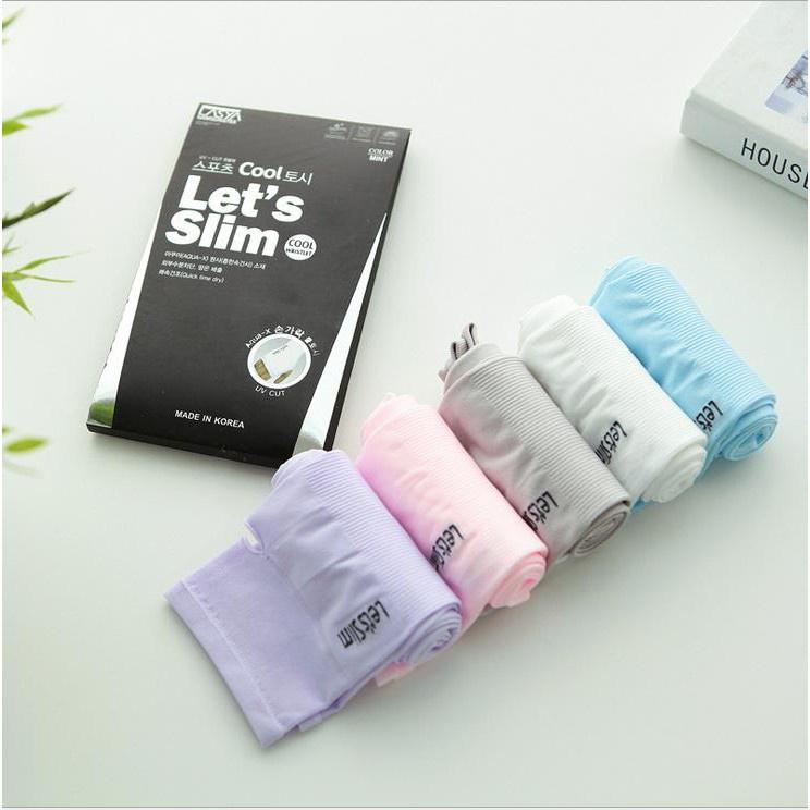 Găng tay chống nắng Hàn Quốc xỏ ngón Let's Slim đi chơi, đi xe máy ,chống nắng hiệu quả
