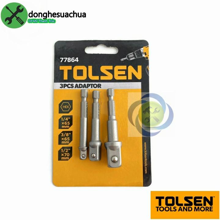 Bộ ba đầu chuyển lục giác sang bulong Tolsen 77864 1/2 & 3/8 & 1/4