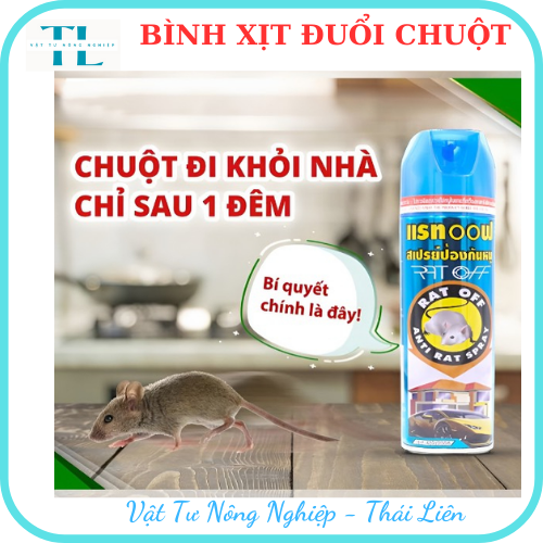 Chai Xịt Đuổi Chuột Thái Lan dành cho Nhà &amp; Ô tô Rat Off 200ml