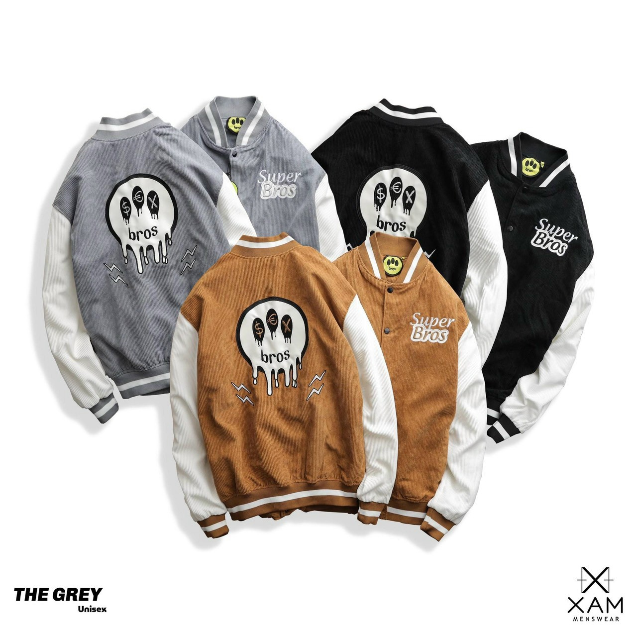 Áo khoác bomber ACKET VARSITY S.BROS, Áo khoác bomber super boss chất vải nhung 2 lớp thêu nổi,áo khoác ngoài Ulzzang, Áo khoác bomber nam nữ Hàn Quốc 2022, áo khoác kaki nhung nam nữ unisex cá tính