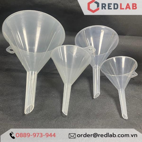 Phễu nhựa thí nghiệm phi 40 60 75 90 100 120 150 mm ONELAB, dùng chiết rót hoá chất, chất lỏng, thí nghiệm - 65mm