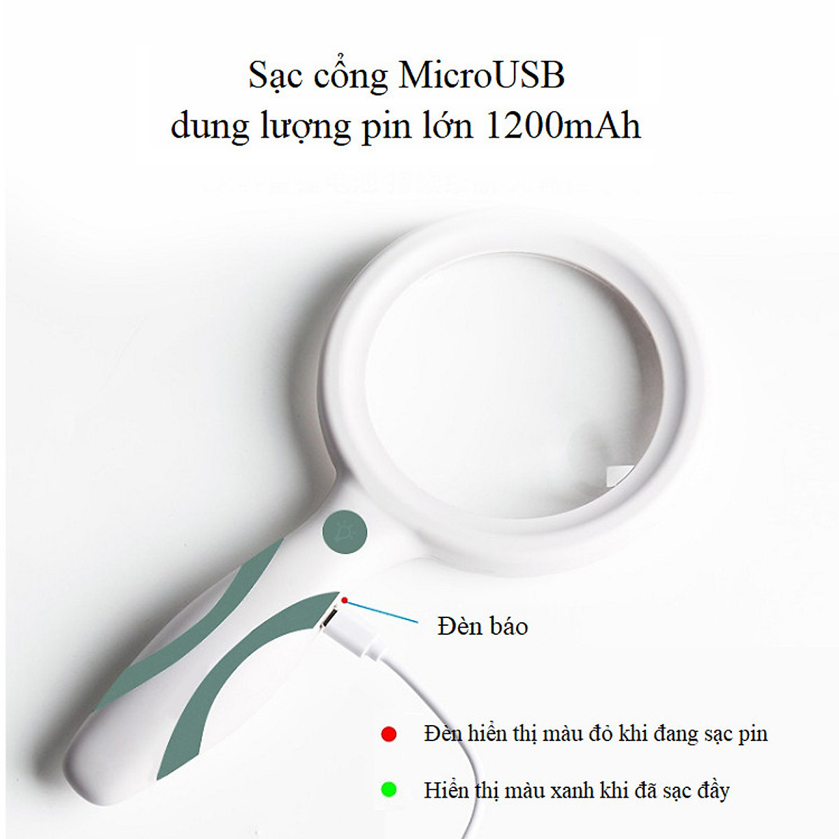 Kính lúp cảm ứng cẩm tay có đèn trợ sáng phóng đại 10 lần siêu nét cắn cổng USB cao cấp TH-3301