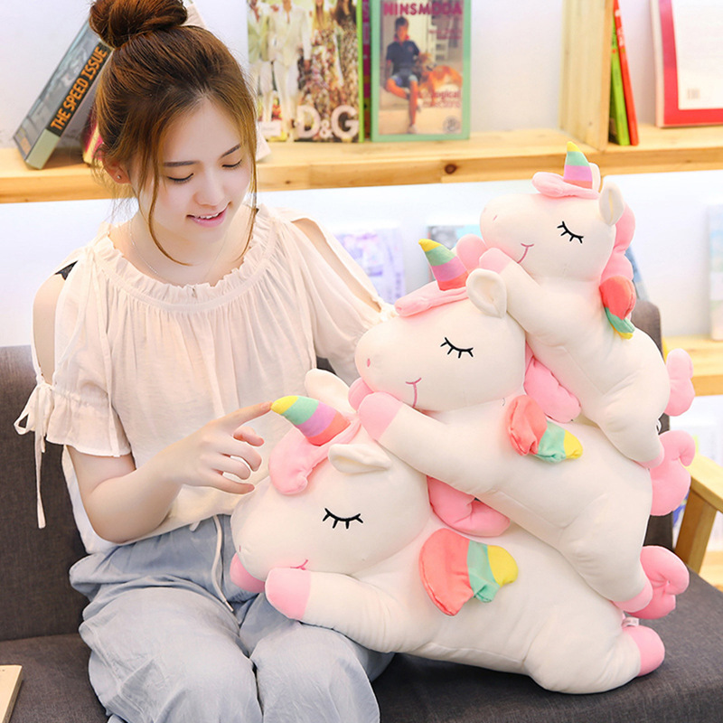 Gối gấu bông kỳ lân Unicorn nằm ngủ dễ thương