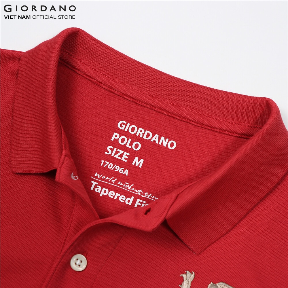 Áo Polo Nam Sư Tử 3D Lion Giordano 01012222 - 16-Đỏ - L