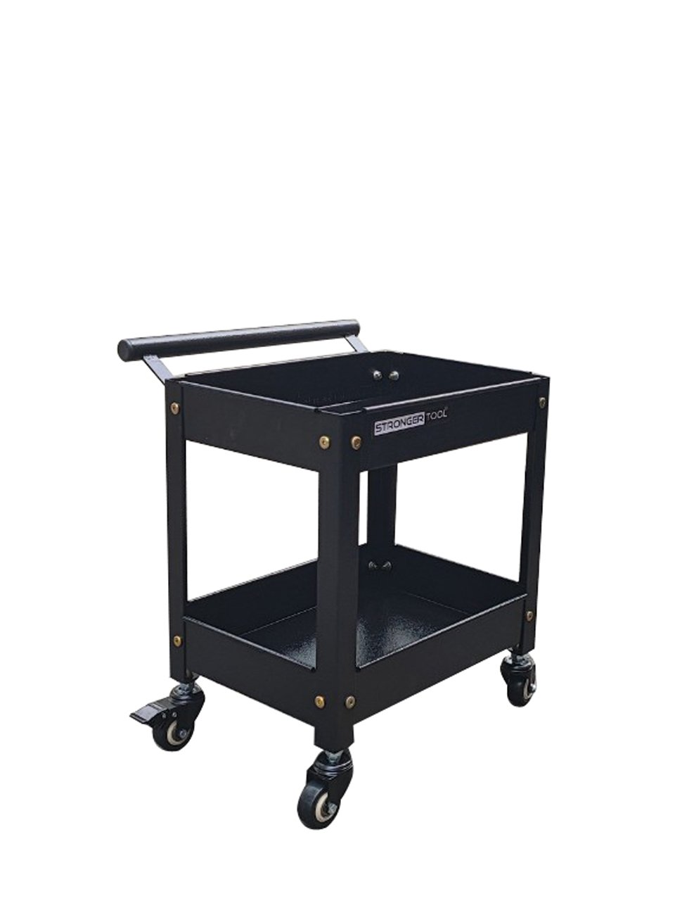 Xe đẩy dụng cụ mini 2 tầng có tay nắm thép sơn tĩnh điện