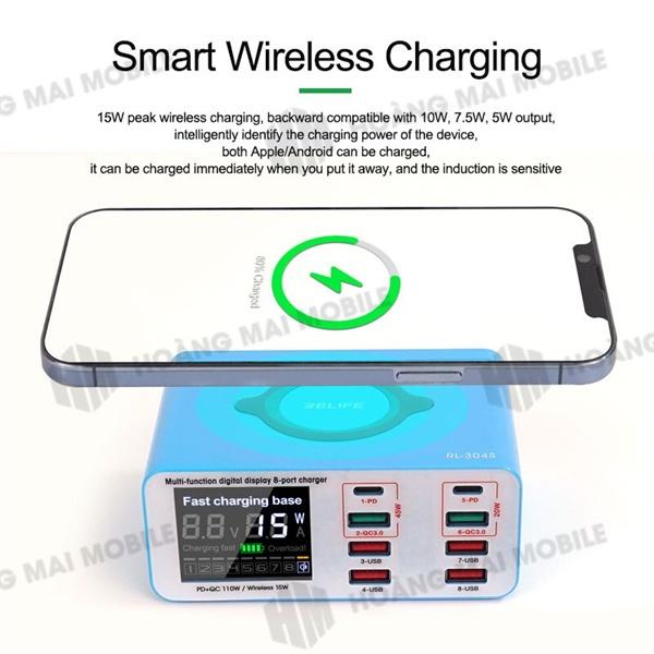 Sạc báo dòng RELIFE RL-304S hỗ trợ sạc nhanh, sạc không dây