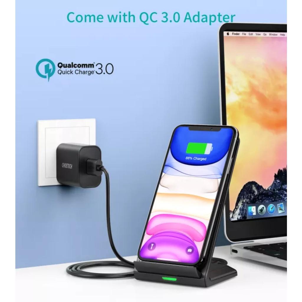 Đế sạc nhanh không dây 10W dạng đứng Choetech T524-S