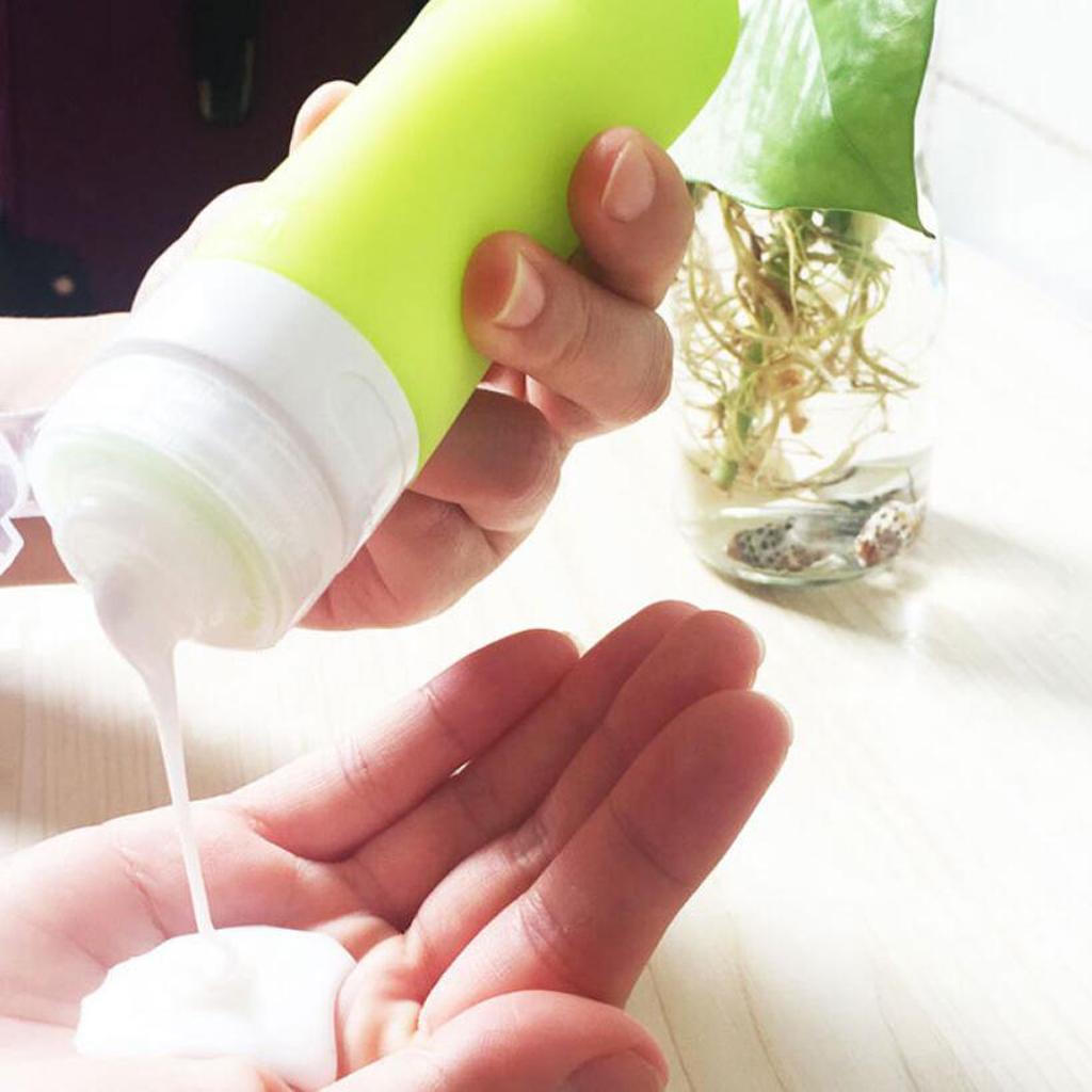 4 Pieces Portable Refillable Silicone Empty Cosmetic Containers for Travel