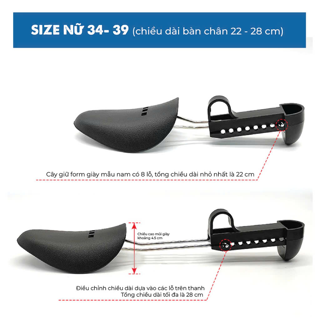 Cặp Cây Giữ Form Giày CGFG01 Shoe Tree Tùy Chỉnh Size Nam (39-45)