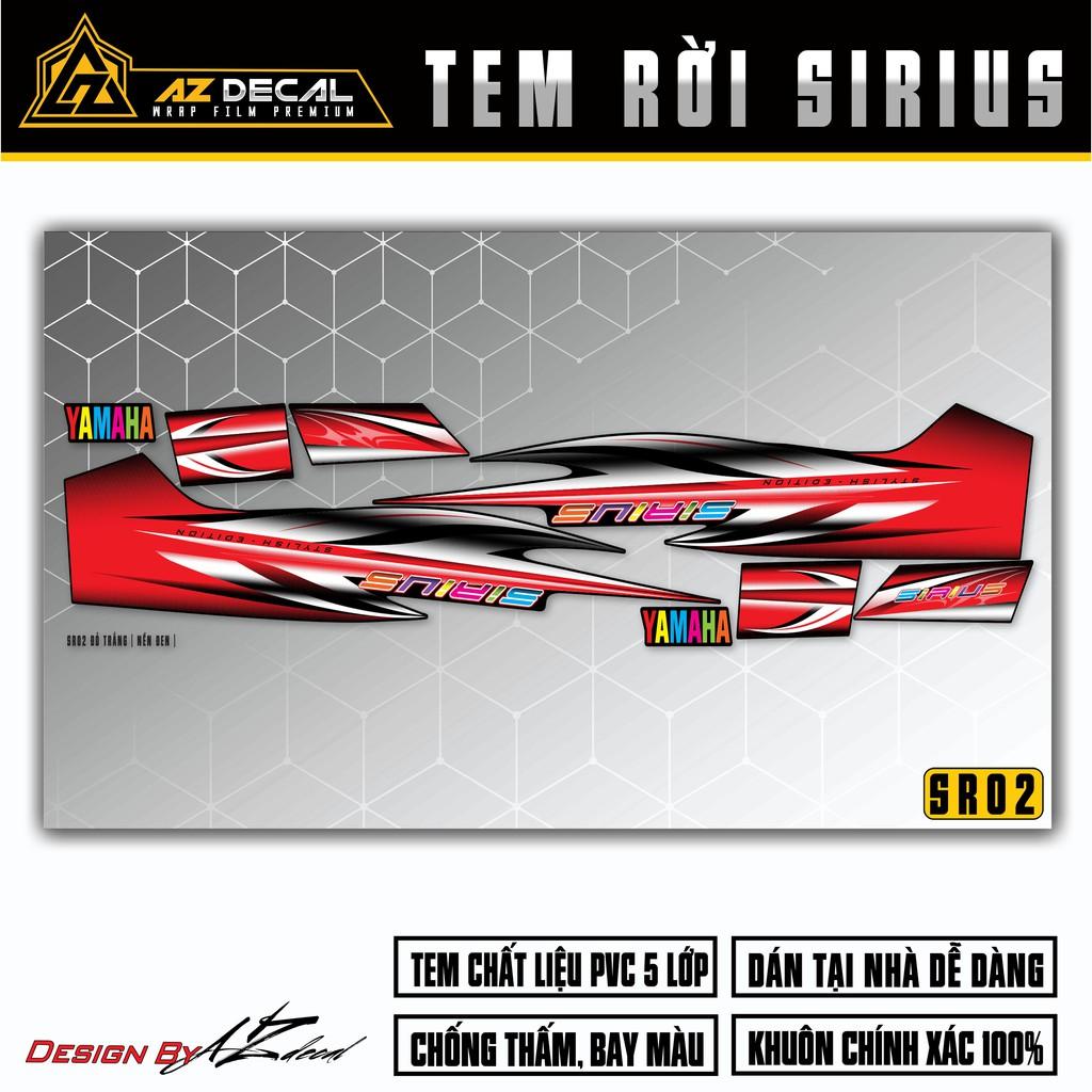 Tem Xe Sirius RC Chữ Đa Sắc | SR02 | Decal Dán Sirius Mọi Màu Xe Đỏ, Đen, Trắng, Xám