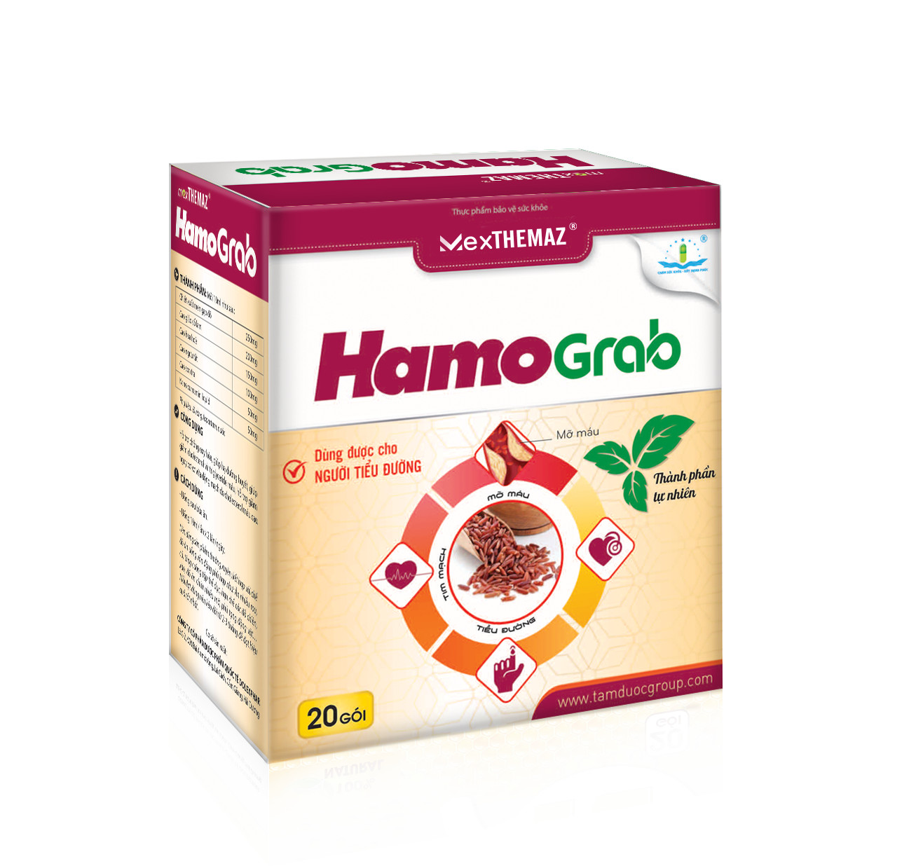 HAMO GRAB Hỗ Trợ Hạ Mỡ Máu, Bảo Vệ Tim Mạch Dùng Được Cho Người Tiểu Đường