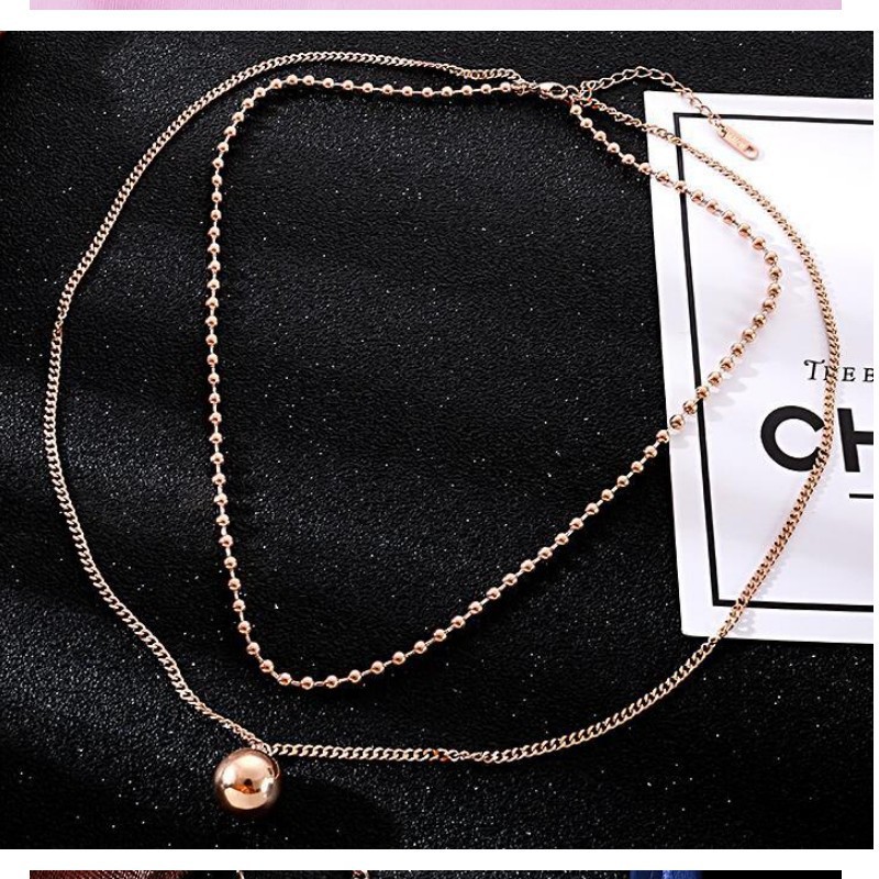 Dây Chuyền 2 Tầng Trái Châu Titan Không Đen TT 2362