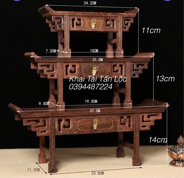 Bàn tí hon kiểu cổ có hộc kéo để đặt tượng trang trí loại trung
