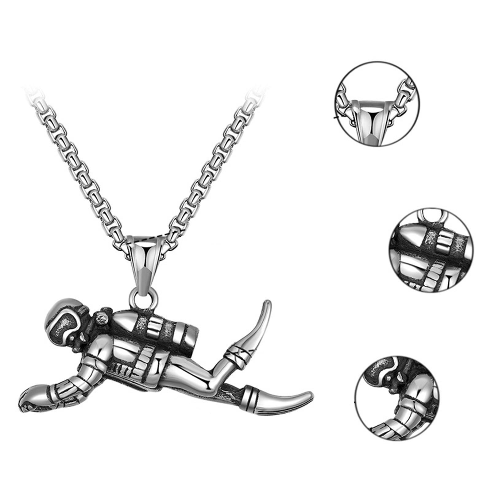 Trendy Diving Frogmen Necklace Jewelry High Polished for Girls Men Lover