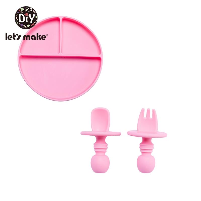 Ô Gấp Ngược Làm 3 Cái/bộ Ốp Dẻo Silicon Giỏ Muỗng Nĩa Cho Bé Bộ Đồ Ăn Thực Phẩm Không Chứa BPA Hút Khay Chống Trơn Trượt Trẻ Em sản Phẩm Ăn Tối