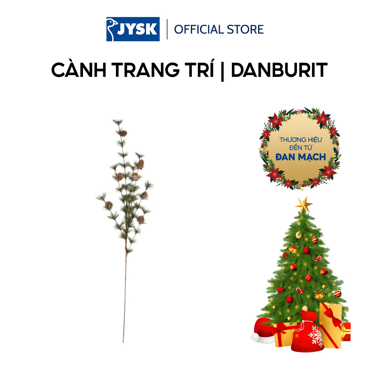 Cành trang trí | JYSK Danburit | nhựa PE | xanh lá | C80cm
