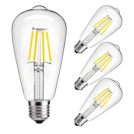 Bộ Combo 5 Bóng Đèn Trang Trí Led Edison 4W Ánh Sáng Vàng dùng cho trang trí nội ngoại thất trong nhà, quán cafe..( bóng dài )