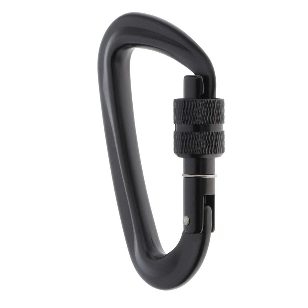 Carabiner Hooks Hammock Locking 7075 Aluminum D Clips with Screw Gate Hammock Locking for Outdoor Camping Hiking Traveling
