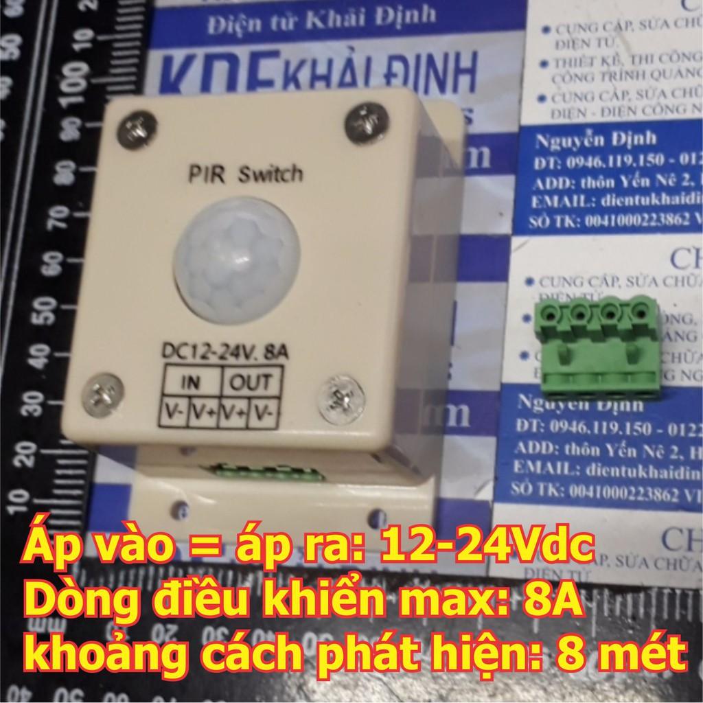 module cảm biến PIR DC12/24V 8A, trắng domino ngoài kde2655