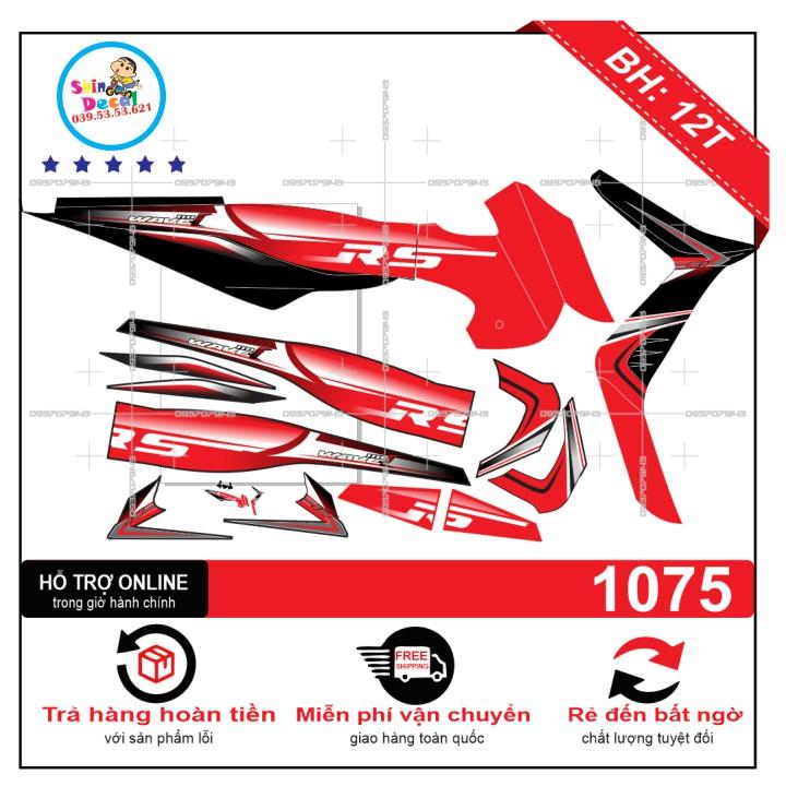 Tem xe wave RS 2009 chế đỏ đen