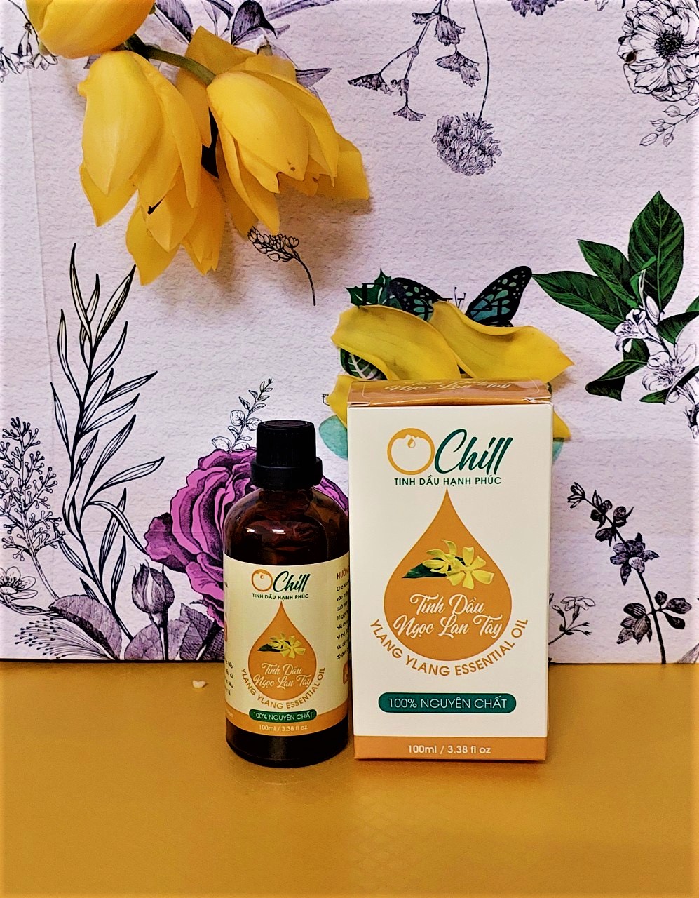 Tinh Dầu Ngọc Lan Tây OCHILL, Nguyên Chất 100%, Ylang Ylang Essential Oil - Kiểm Định QUATEST, COA