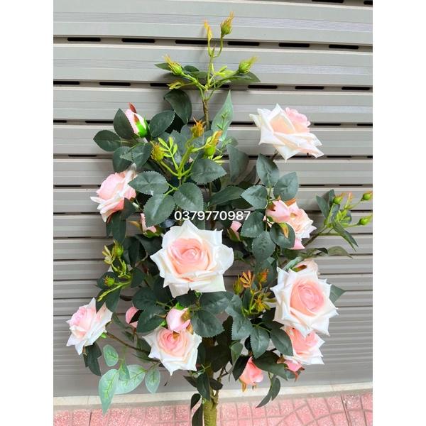 Cây hoa hồng giả 120cm Decor nhà cửa, văn phòng, hàng quán