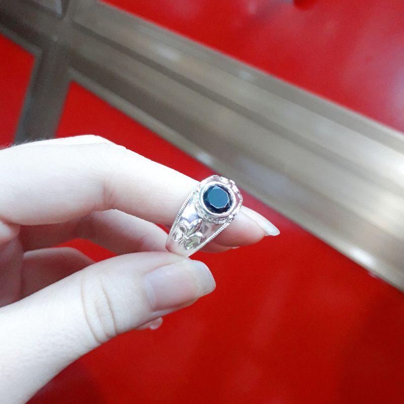 Nhẫn bạc nam đính đá cao cấp YN JEWELRY
