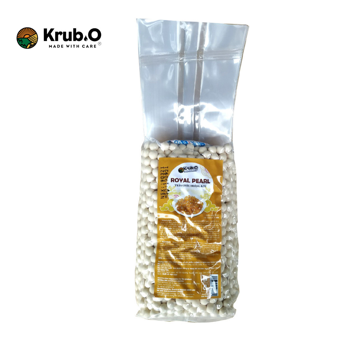 Trân Châu Hoàng Kim Krub.O Gói 1.000gr - Topping Trà sữa, Chè, Món Tráng Miệng