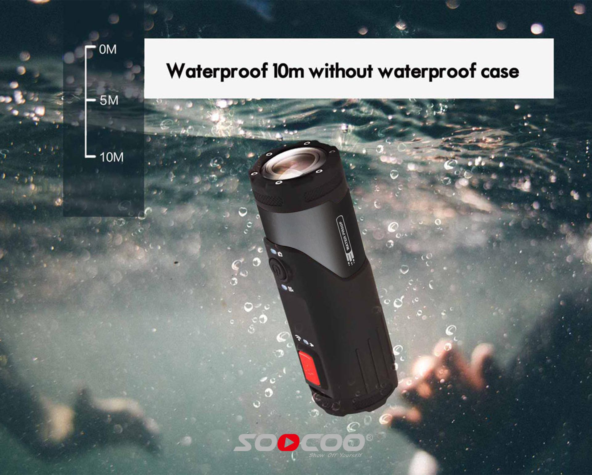 SOOCOO S20 Camera Hành Động 4K Chống Nước Camera Dưới Nước Thể Thao Cam Đen Đạn Cho Súng Xe Đạp Mũ Bảo Hiểm Xe Đạp Chống Nước