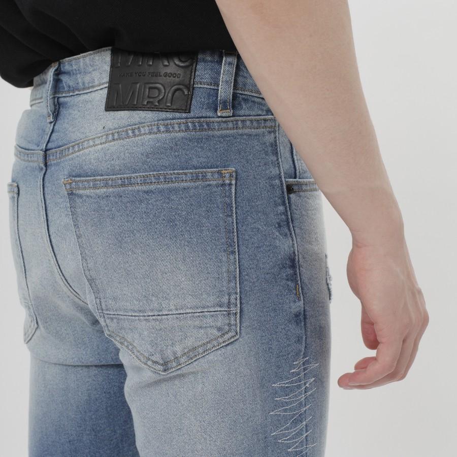 Quần jean dài nam cao cấp xanh denim MRC 0175 chất cotton cao cấp, form ôm vừa vặn, tôn dáng, trẻ trung - CUONG STORE