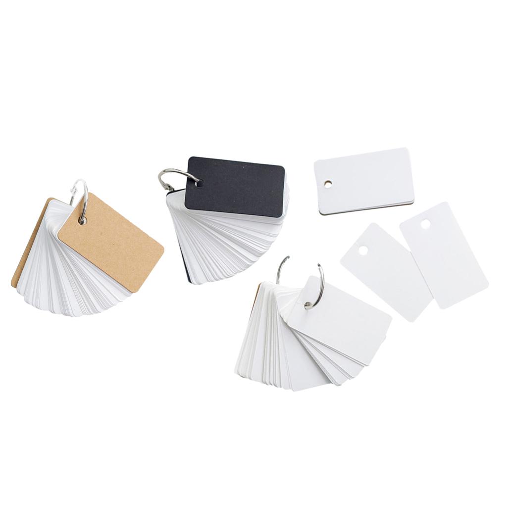 2xNote Card with Binder Ring Memo Pad DIY flash cards Black