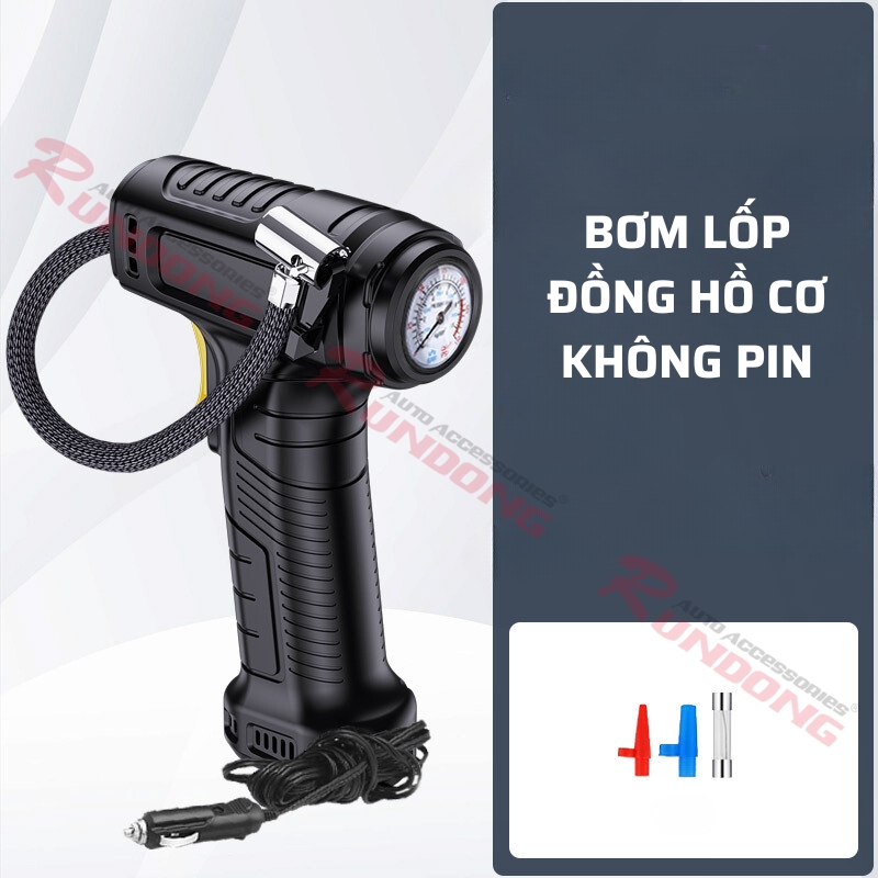 Máy bơm lốp xe ô tô Rundong Suitu ST – 5007 đồng hồ điện tử cao cấp | Tự động ngắt khi đủ áp suất, đo áp suất lốp, đèn Led chiếu sáng - Chính hãng - Tặng ngay viên rửa kính